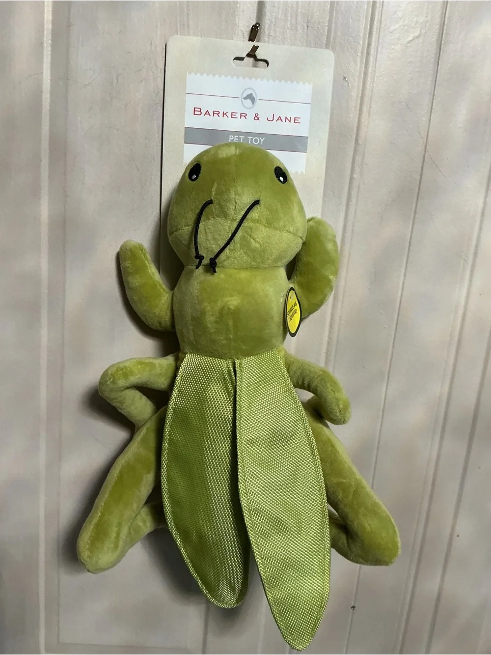 Jmle Barker & Jane  Cricket Interactive Pet Toy  With Squeaker Squeaker 13”